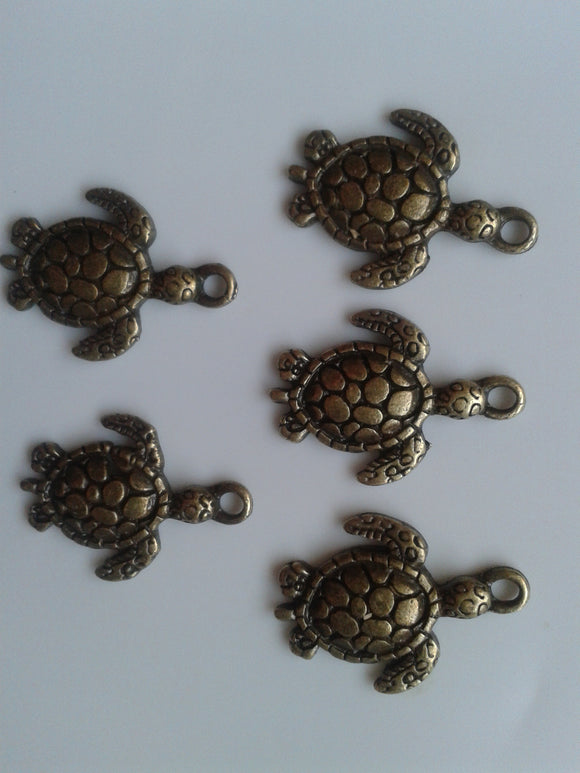 Antique Bronze Turtle Charms