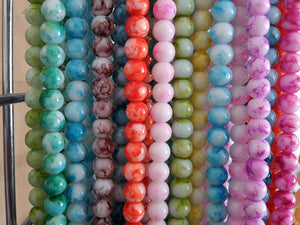 8mm Spray Painted Glass Beads