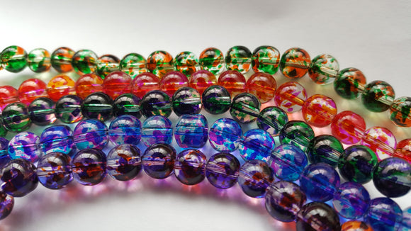 8mm Spray Painted Glass Beads