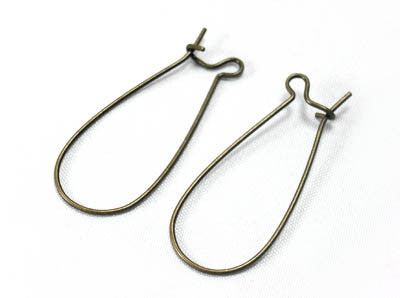 Antique Bronze Long Hoop Earrings