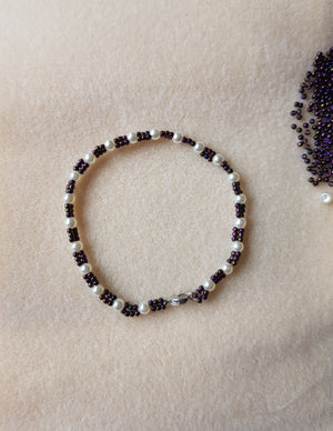 Seed Bead and Glass Pearl Bracelet
