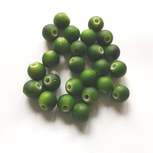 10mm  acrylic rubberised beads, green