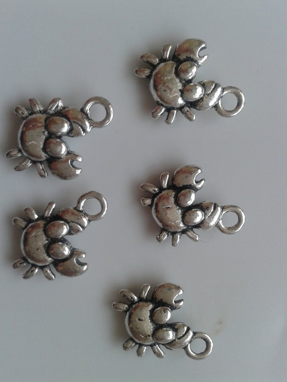 Antique Silver Crab Charms