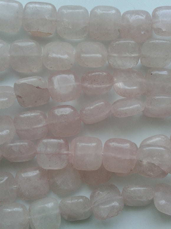 12mm Rose Quartz Square Beads