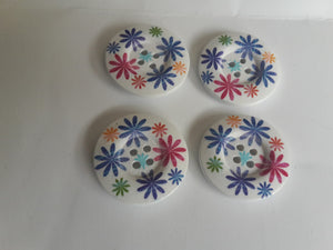 Wooden Buttons 25mm Flower Design