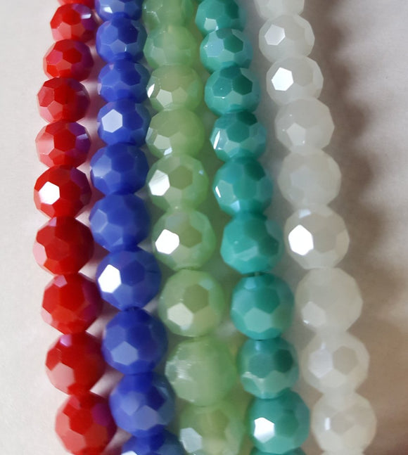 6mm Electroplated Round Faceted Beads