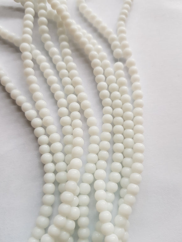 White 4mm Glass Beads