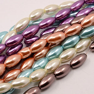 Glass Pearl Rice Beads