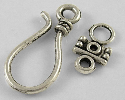 Antique Silver Hook and Eye Clasps