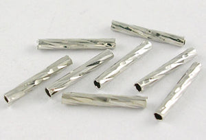 Silver Coloured Tube Beads