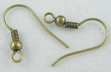 Iron Earring Hooks Antique Bronze 18mm