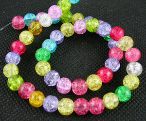 8mm Crackle Beads - Assorted strand