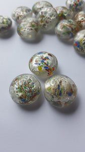 Lampwork Silver Foil Disc Beads