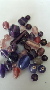 Mixed Glass Beads - Purple