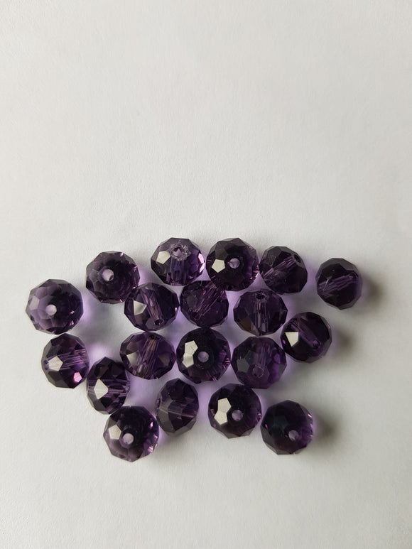 8 x 6mm Crystal Faceted Beads