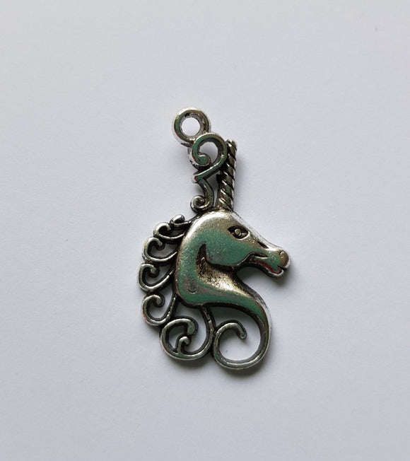 Antique Silver Unicorn Charm