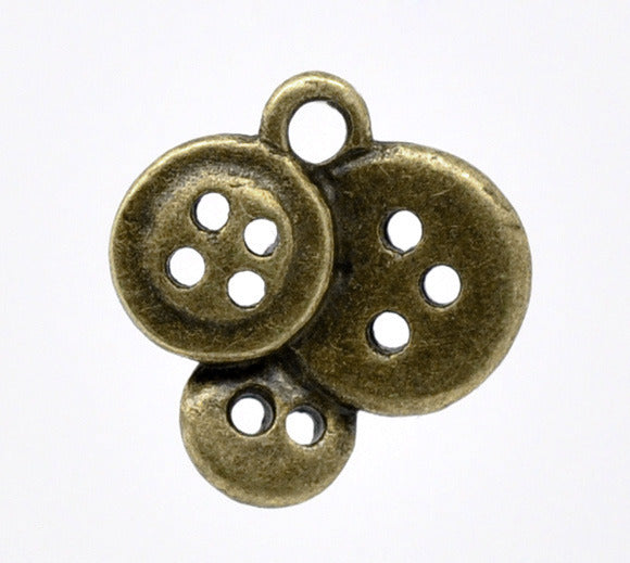 16 x14mm antique bronze button charms