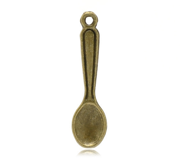 24 x 6mm Antiqued bronze spoon charm