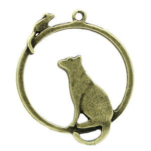 Cat and mouse pendant.