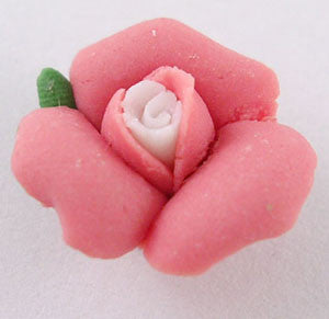 14mm polymer clay flowers, rose pink