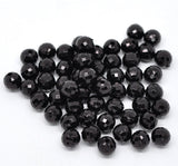 Black acrylic faceted round beads, 8mm.