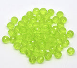 8mm faceted lime green acrylic beads.