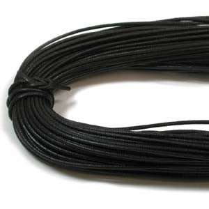 1mm cotton wax cord, black.